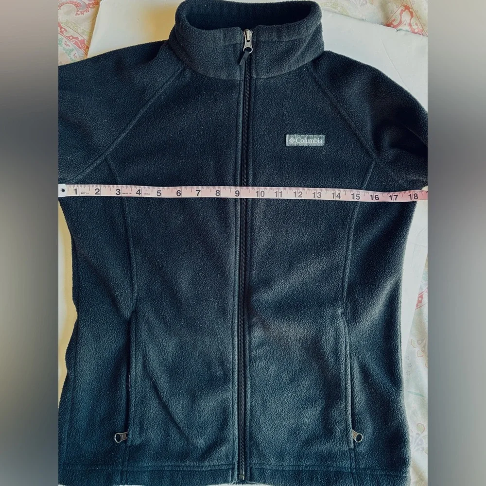 Columbia Youth Jacket‎ Large 14 16 Black Fleece Full Zip Pockets Mock Neck Warm